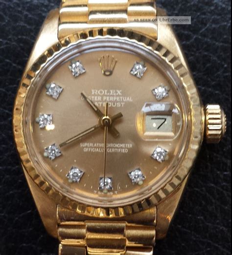 rolex lady datejust 26 mm gelbgold 750 diamanten|lady Datejust gold.